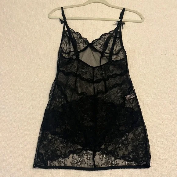 agent provocateur black lace dress Agent Provocateur Black Sheer Silk and Lace Dress with Bustle – Amarcord  Vintage Fashion main image 0